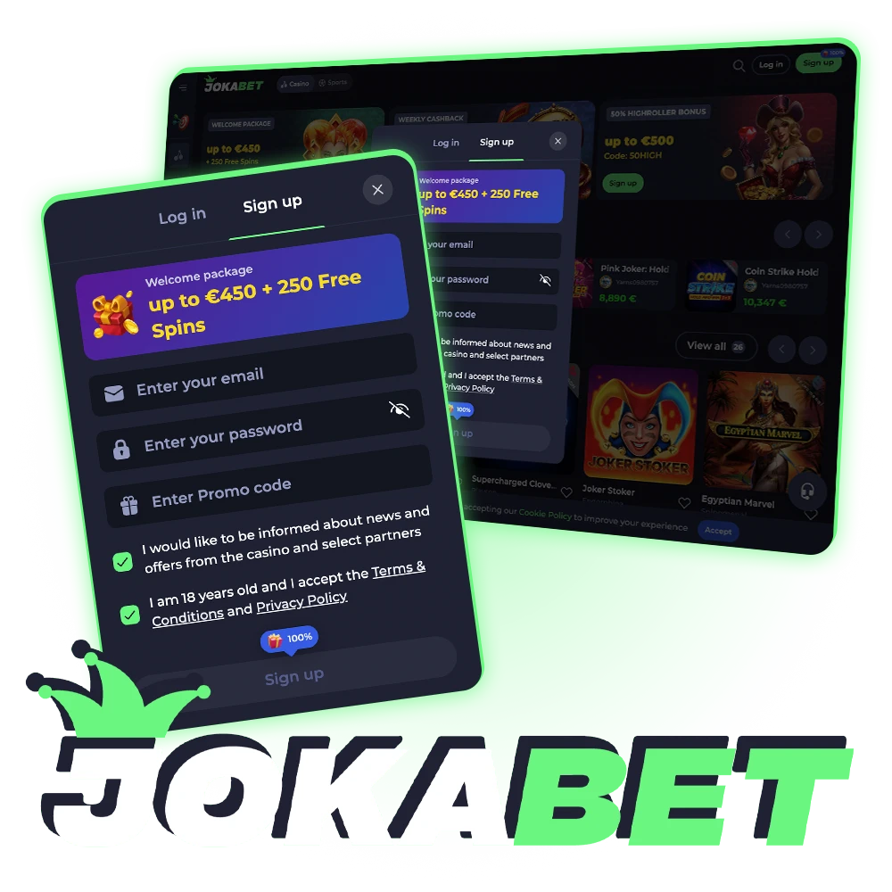Learn how to register at Jokabet casino simply and easily.
