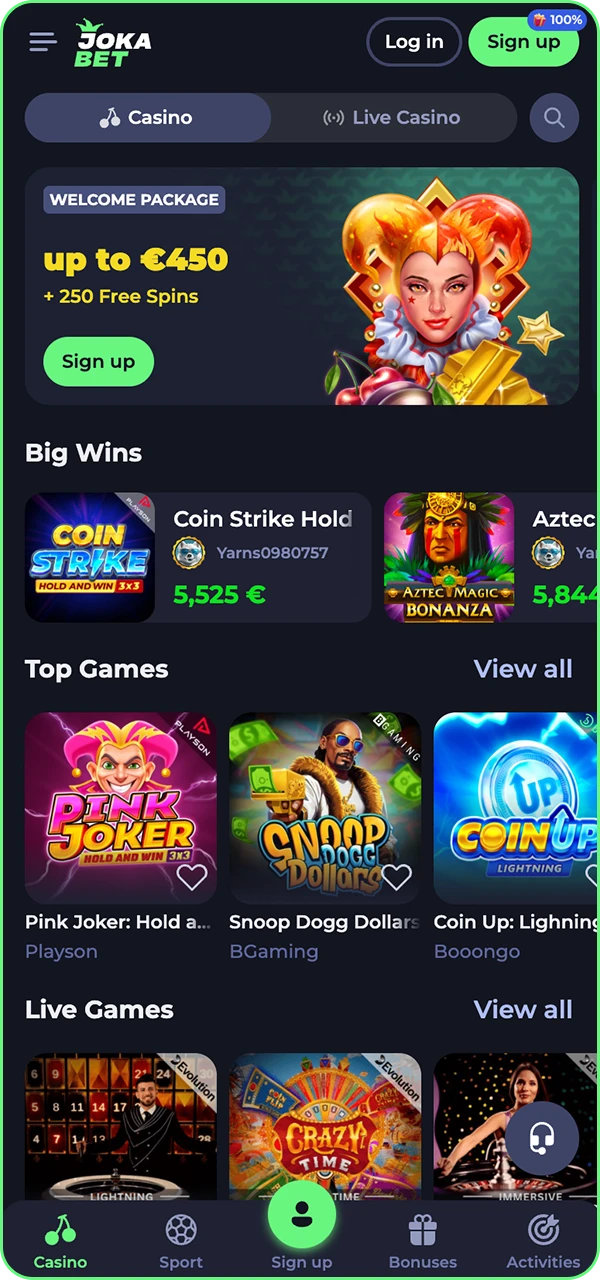 Find out how to open the official Jokabet casino website.