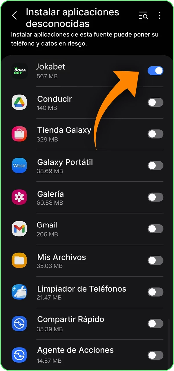 Aprenda a permitir la instalacion de archivos desde Internet.