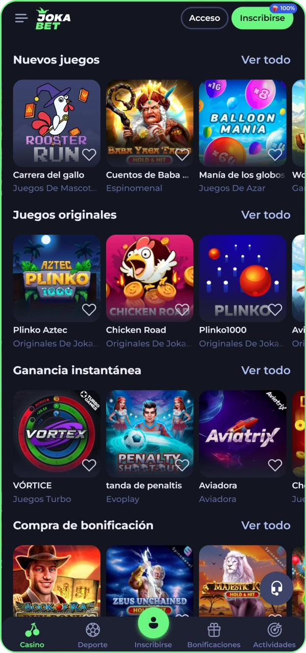 Explora la interfaz facil de usar de la aplicacion del casino Jokabet.