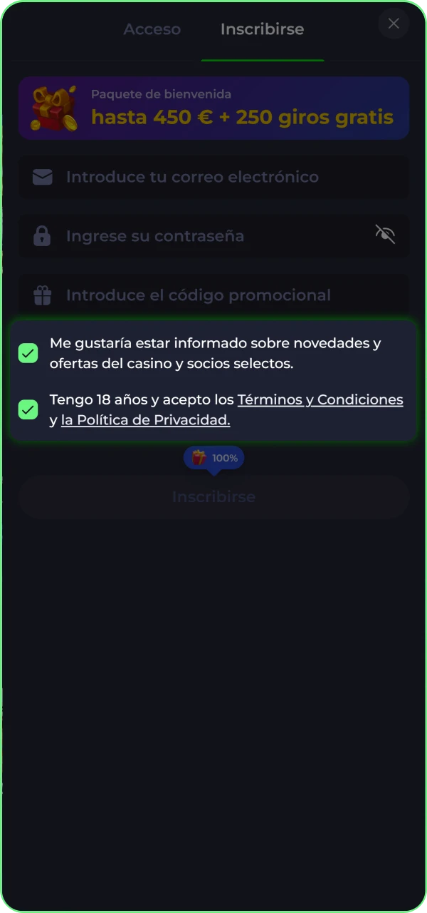 Aprende a marcar las casillas para aceptar los términos y condiciones de la plataforma Jokabet.
