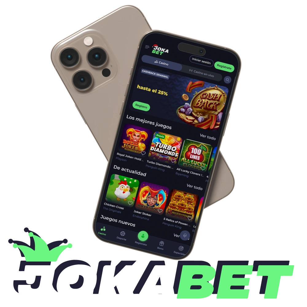 Descarga la aplicación móvil del casino Jokabet y juega en cualquier momento y en cualquier lugar.