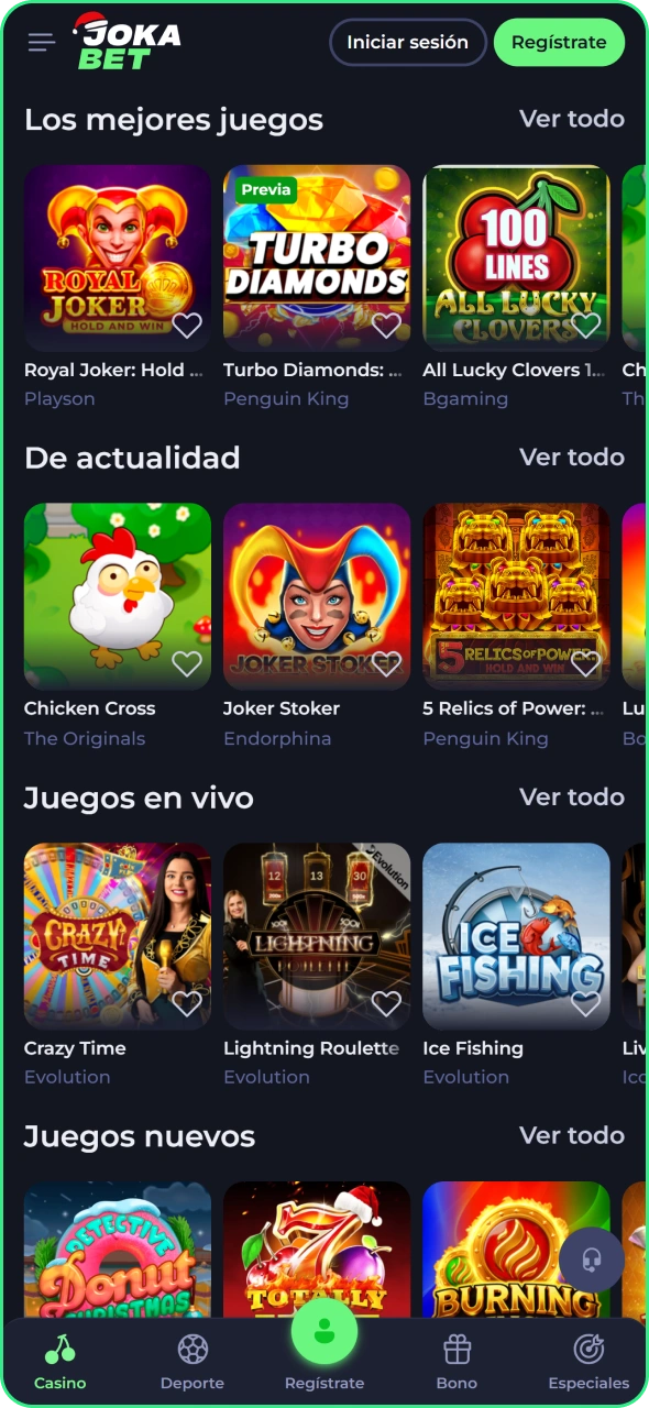 Juega a tus tragamonedas favoritas en Jokabet.