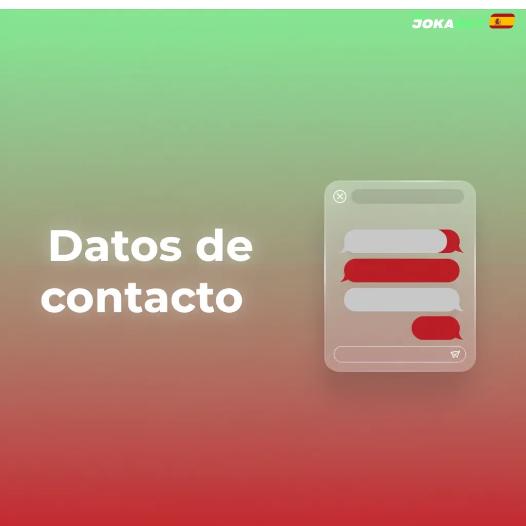 Pantalla de contacto de Joka Bet con soporte 24/7 en español: chat en vivo, correo, formulario, redes sociales y oficinas.