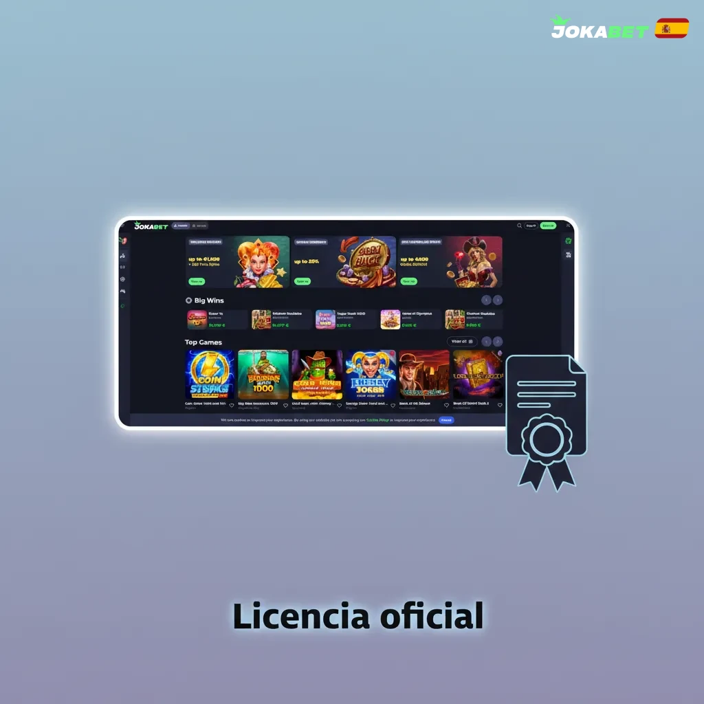 Sello de licencia oficial en España; DGOJ supervisa. Verifica número y fecha de licencia en el pie de página.